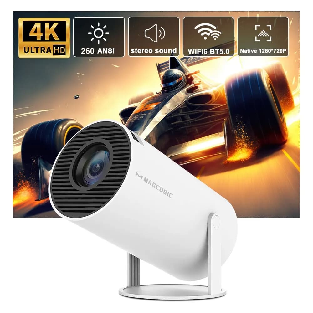 level upp™ portable projector Magcubic Projector HY300 Pro 4K Android 11 Dual Wifi6 260ANSI Allwinner H713 BT5.0 1080P 1280*720P Home Cinema Outdoor Projetor